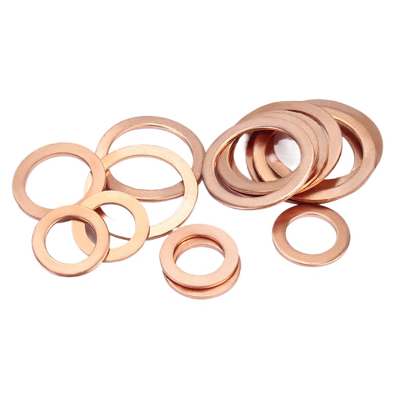 M5 M6 M8 M10-M48 Flat Washer Ring Hole Washer Red Copper Washer Metal Flat Washer Outer Diameter 9mm-58mm Thickness 1mm - 2mm