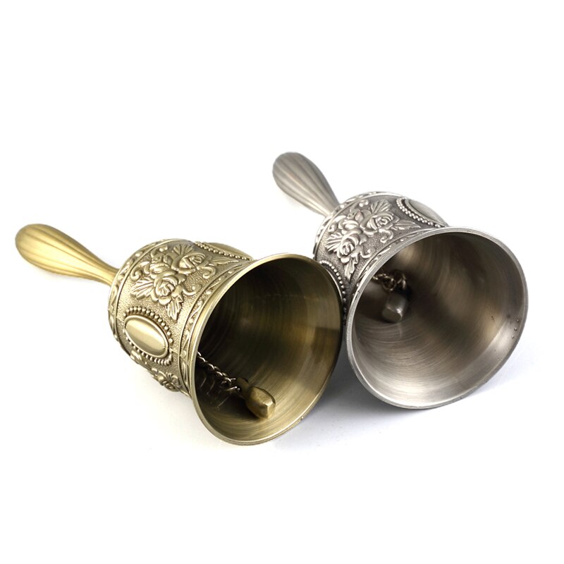 Retro Metal Tone Koper Christmas Hand Bell Thee Bell Craft Wedding Alarm School