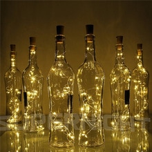 10X String Light met Flessenstop 2m 20leds Kurk Vormige Wijn Fles Lichten Decoratie voor Alloween Kerstvakantie party
