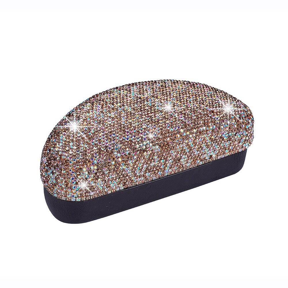Bling bling strass portátil óculos de sol caso caixa olhos caixa titular mais cores para a escolha: Ouro / Dourado