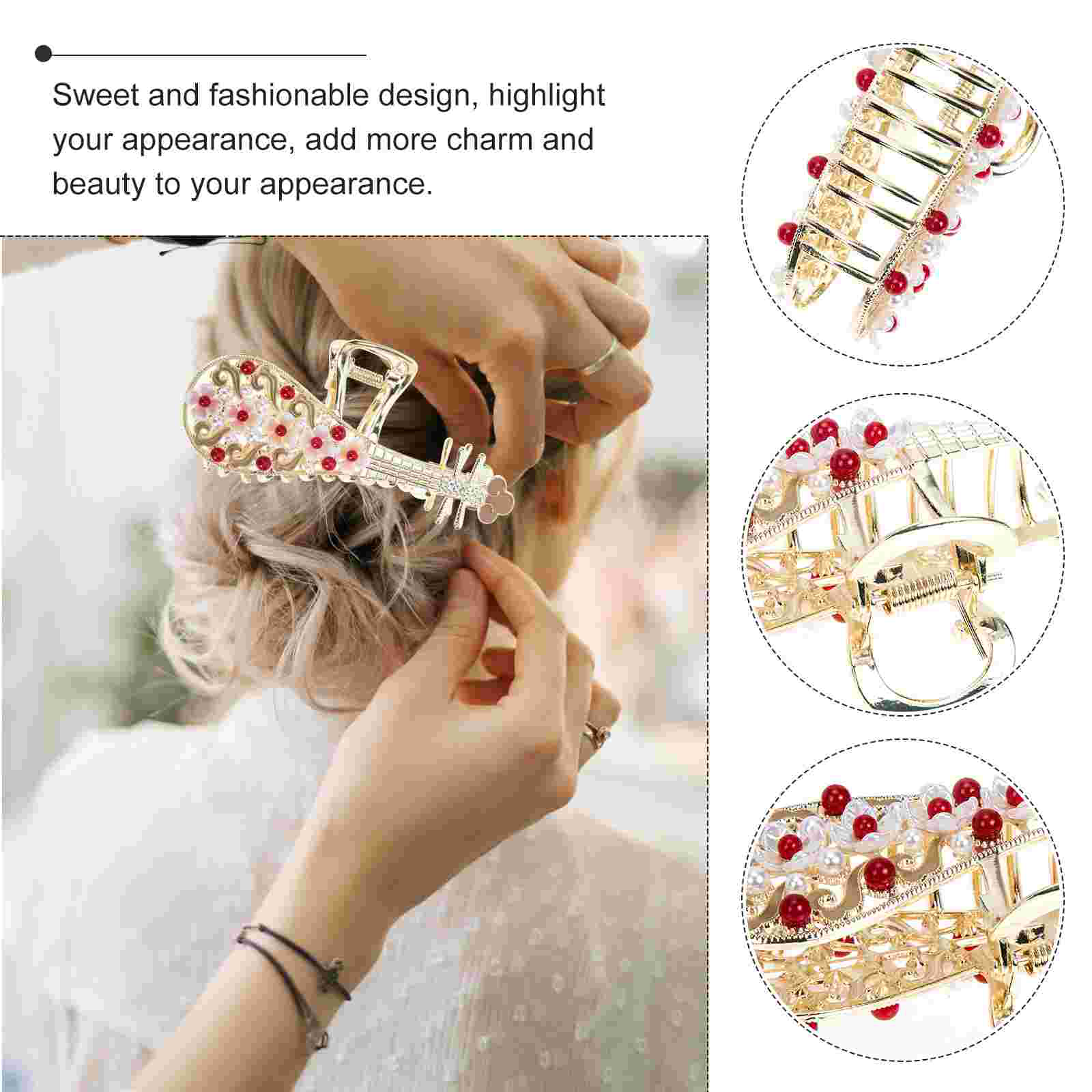 Pince à cheveux Style chinois, Vintage, décor