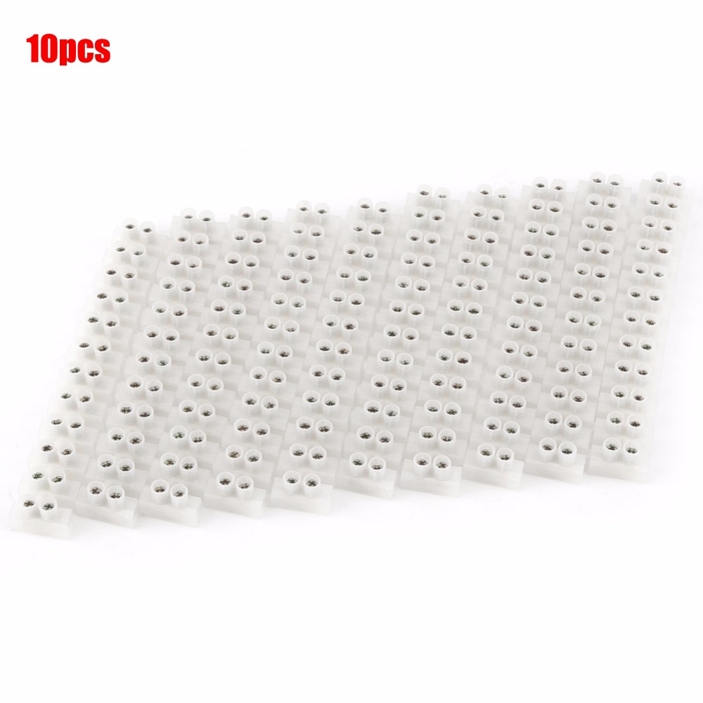 10pcs 360V 12 Position Barrier Screw Terminal Block Connector Electrical Wire Connection Electric Dual Row 10A Terminal Strip