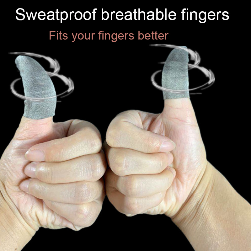 Fingersleeves för surfplatta iphone ipad android telefon pekskärm fingertoppar handskar för spel svettsäkra andas