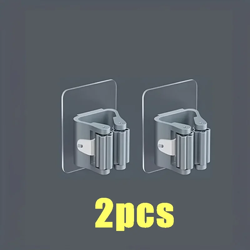 4 stk. veggmontert moppholder veggmontert vanntett moppstativ kosthenger kroker husholdningsverktøy