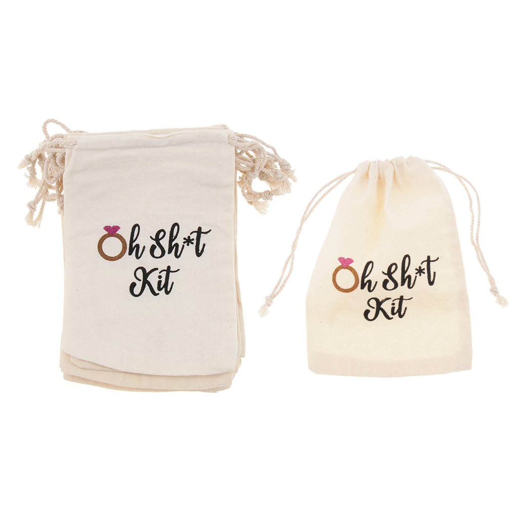 Sacs en lin Vintage, 10 pièces, Kit Oh merde, sac à bonbons pour bijoux, faveurs de mariage, sacs à poche, fournitures de fête