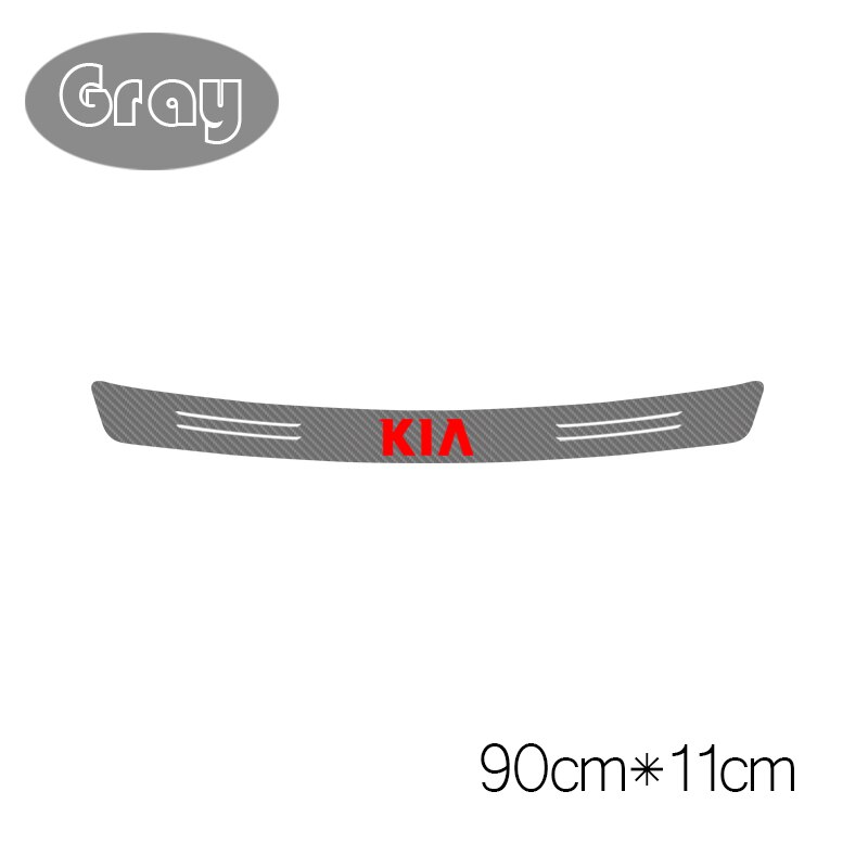 1 stk auto styling bagkofanger beskyttelse kulfiber mærkat til kia rio ceed sportage cerato soul sorento  k2 k5 tilbehør: 90cm x 11cm grå