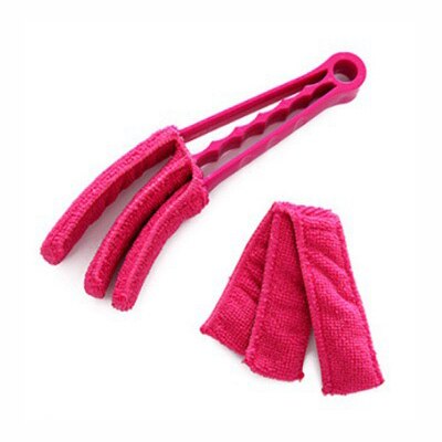 Window Blinds Cleaning Brush Microfiber Air Conditioning Duster Cleaner Removable Venetian Blind Blade Cleaning Cloth Washable: Rose