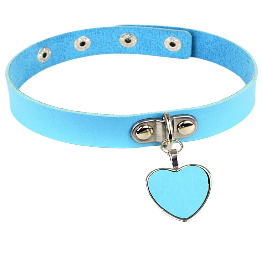 Stijlvolle Rock Punk Gothic Hanger Ketting Liefde Lederen Kraag Gothic Ketting Choker Ketting Cool Hals Колье Чокер: F