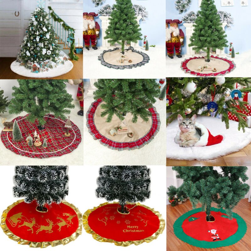 Vrolijke Kerstboom Rok Mat Kerst Party Decoratie Ornamenten