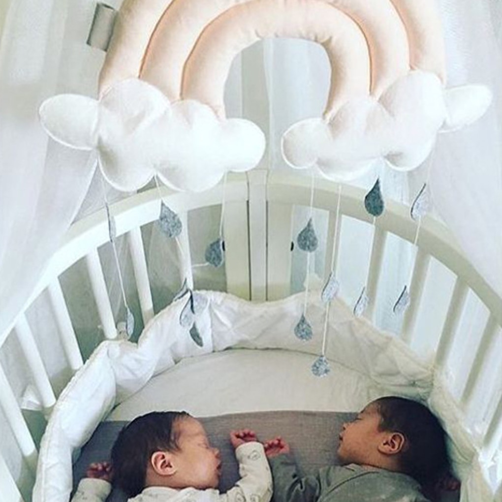 Pasgeboren Cloud Rainbow Raindrop Muur Speelgoed Baby Bed Tent Hanger Wieg Opknoping Speelgoed Kamer Ornament Baby Photo Props