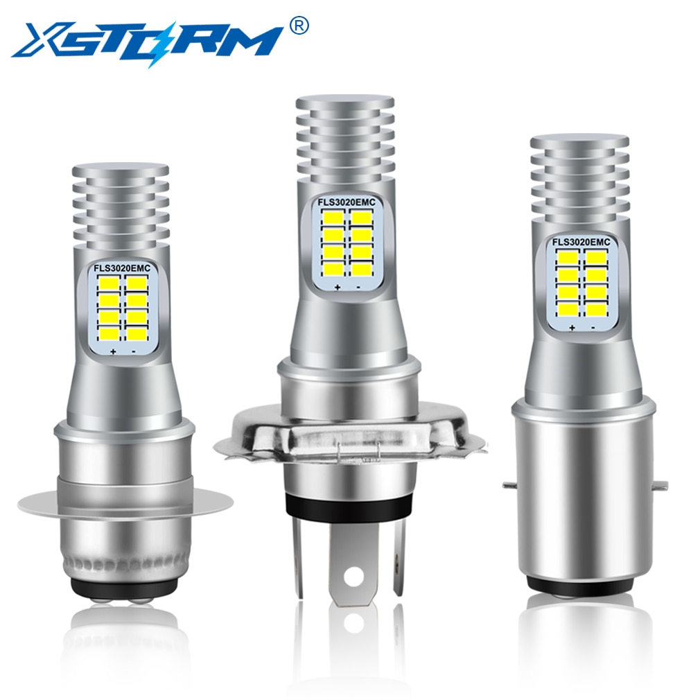 H4 H6 P15D BA20D LED Motorrad Scheinwerfer Birne Canbus 12V 24V Nebel Licht 12 SMD 10000LM Hallo Lo lampe Rolle Zubehör Moto DRL