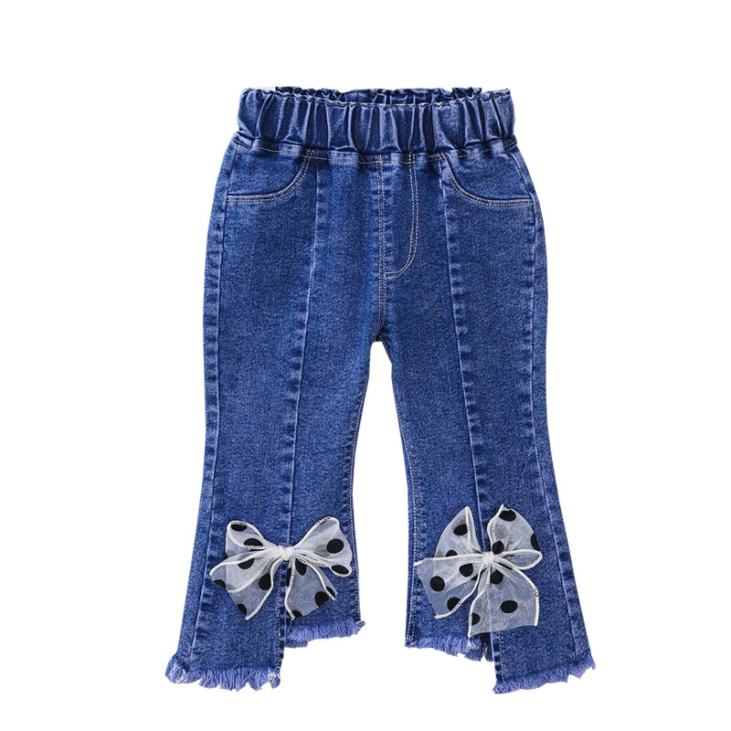 Babyjeans flickbyxor enfärgade jeans för flickor vår höst barn flickor avslappnad stil småbarnskläder