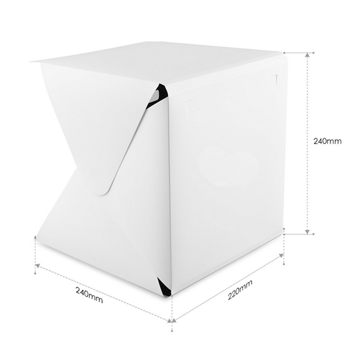 Sammenfoldelig bærbar led lysboks studio diffus soft box led lystelt kit foto sort hvid fotografering baggrund box