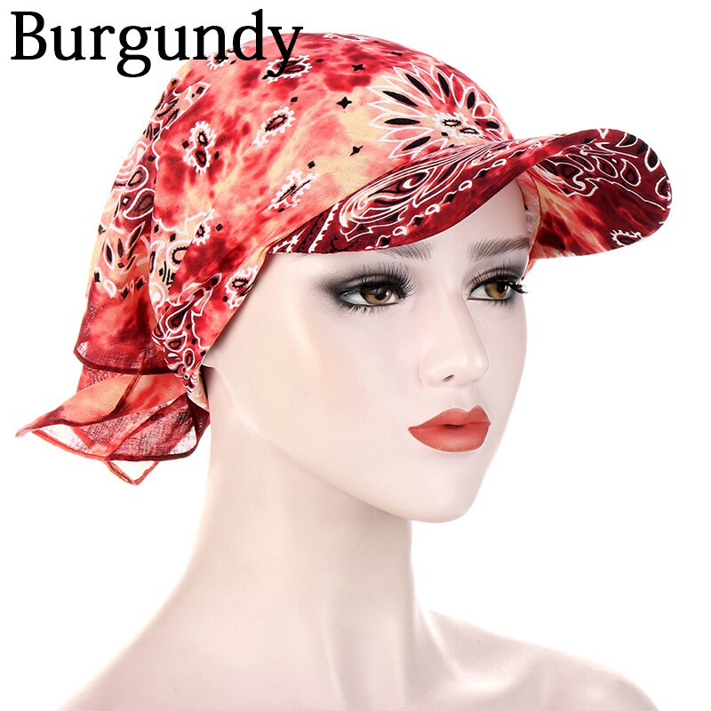 Sunscreen Hedging Cap Bandana Square Scarf Hats Printed Brim Baseball Caps Sunshade Hooded Scarf Headpiece Headscarf: 03