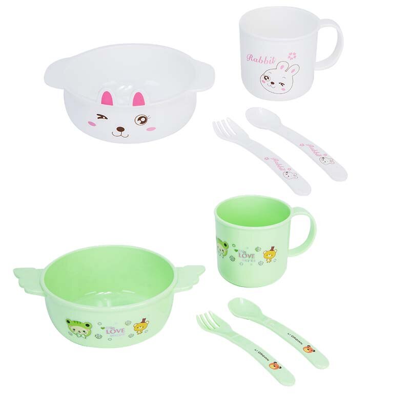 4pc solide fodring baby fade bpa gratis baby service tallerken skål kop ubrydelig sikker plast børn spædbørn spisestel til småbørn