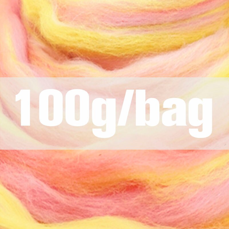 Extra Fijne kleur mengsel Merino Wol roving fiber gebogen wol 50G Perfect in Nat en naaldvilten y16: 100g