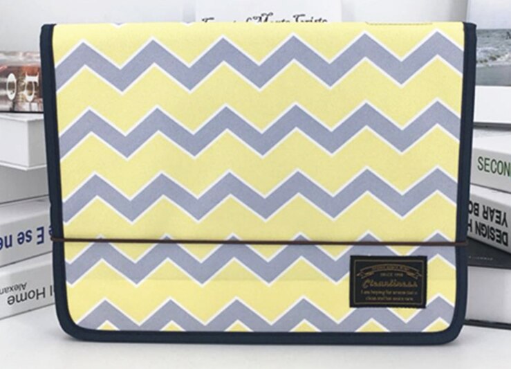 Large-capacity File 12 Pockets Portable Document Folder Accordion A4 File Folder Oxford Document Expandable Briefcase: H