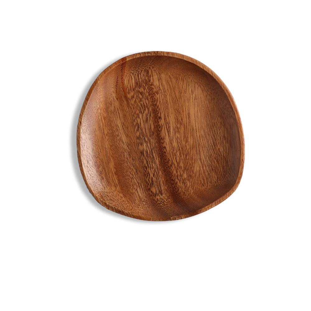 Bandeja de madera ovalada Irregular para fruta, bandeja de madera para Pan, bandeja de té, vajilla de Bandeja de postres, conjunto de accesorios para Cocina: 20x20x2
