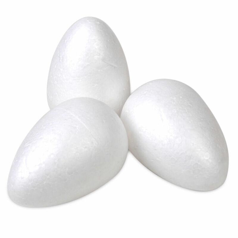 6PCS 12CM White Foam Eggs Solid Modelling Polystyrene Styrofoam Foam Ball Eggs Shape DIY Christmas Decorations Kids