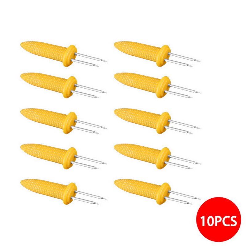 6/8/10/12pcs BBQ Sweetcorn Holder Fork Corn On The Cob Skewers Home Party Cooking Corn On The Cob Holders BBQ Prong Fork: 10pcs