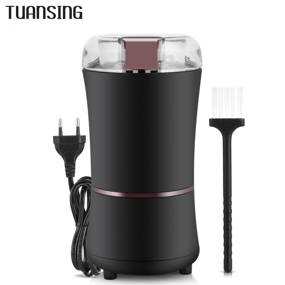 TUANSING Elektrische Koffiemolen Mini Keuken Bonen Kruiden Noten Pepermolen 400 W Koffieboon Malen Machine