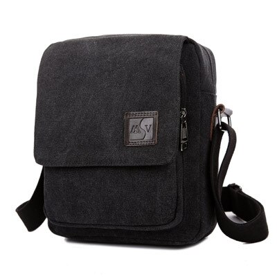 Men Messenger Bags Canvas Men Handbags Spring and Summer Travel Bags 3 Colors 21*26*8CM Srtip 150CM D7003: black
