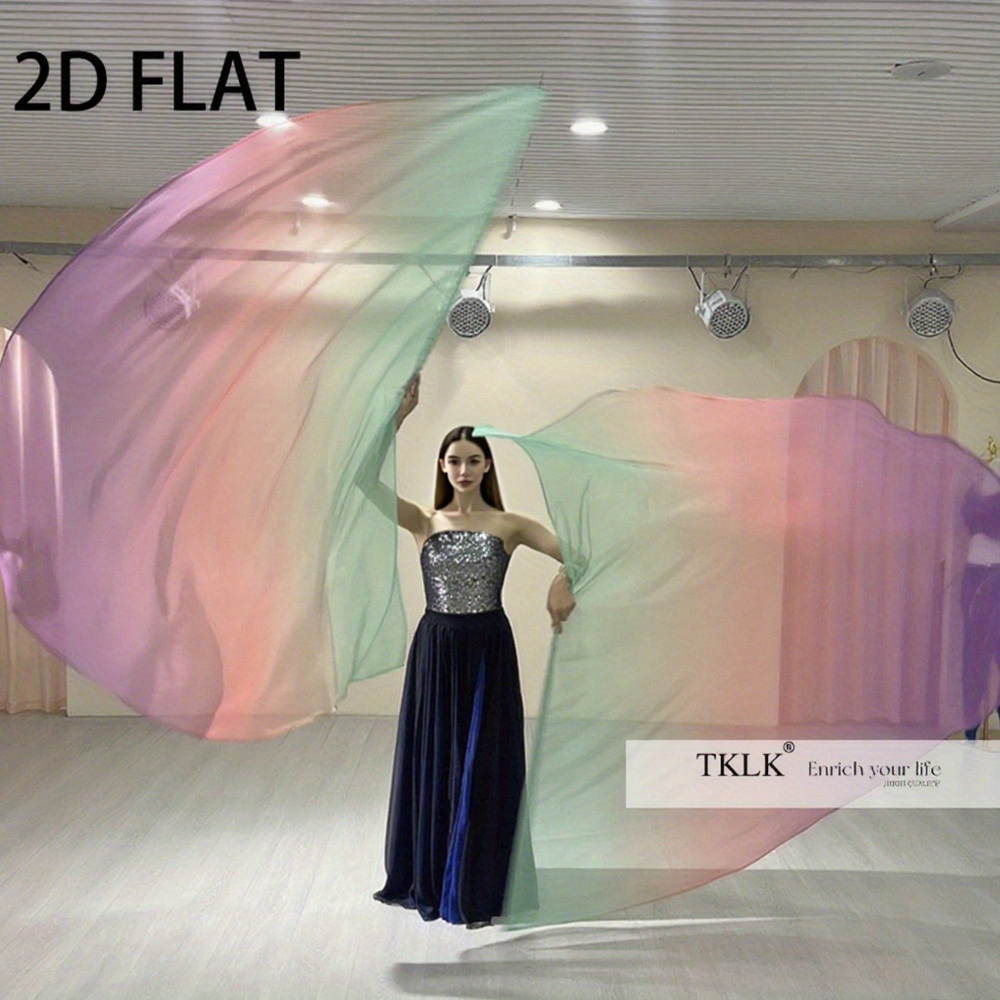 [Belly Dance Flags] Gradient Half-Circle Belly Dance Praise Flags for Dance Performances, Sports Games Opening