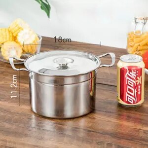 Suppe Topf Edelstahl Topf Eintopf Topf Suppe Hause Induktion Herde Topf mit Deckel Schmalz Panzer Gewürz Panzer Topf Miso sofortig Topf Küche: 18cm