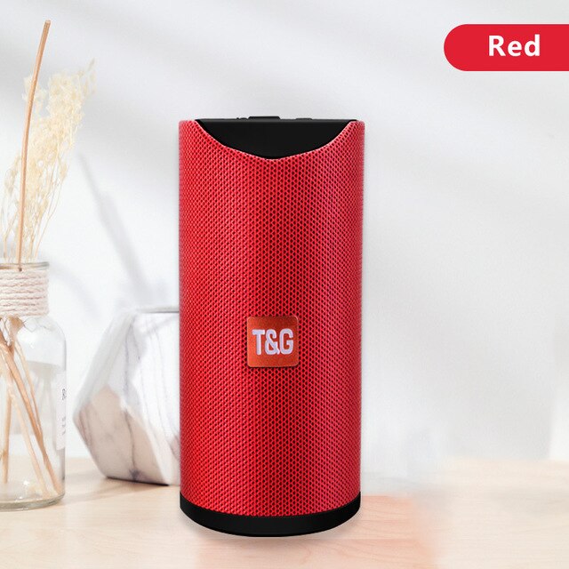 TG113 Portable Bluetooth Wireless Speakers Waterproof Stereo Column Outdoor Loudspeaker Speaker with FM Radio MP3 Bass Sound Box: Red