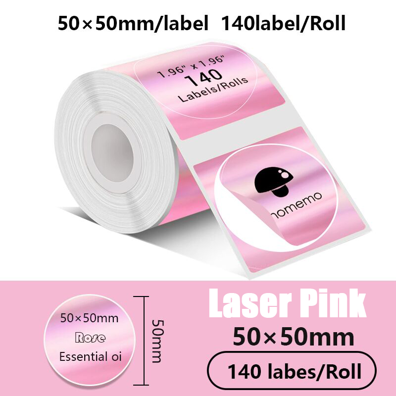 50x50mm/150Pcs Sticker Self-Adhesive Thermal Adhesive Label Roll Compatible for Phomemo M110 M220 M200 E210 P50 DETONG P1 WP9520: BK