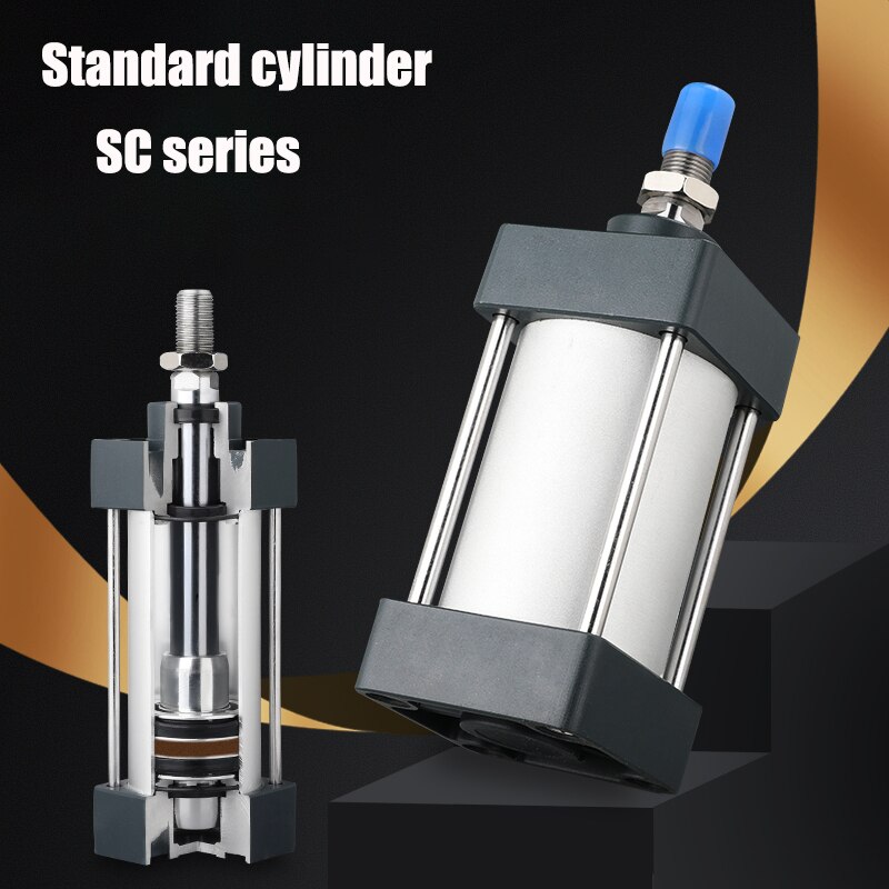 Kleine standard zylinder 32/40/63mm durchmesser dual wirkenden zylinder SC 50/75/100/125/150 push-rod/175/200/250/300mm hub