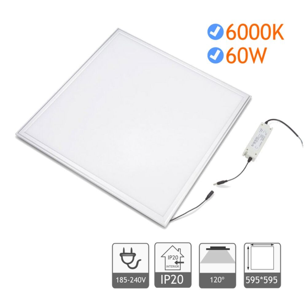 Jandei panel led 60W 60x60cm 6000K marco blanco iluminación led empotrar empotrable luz techo luces techo luz empotrable