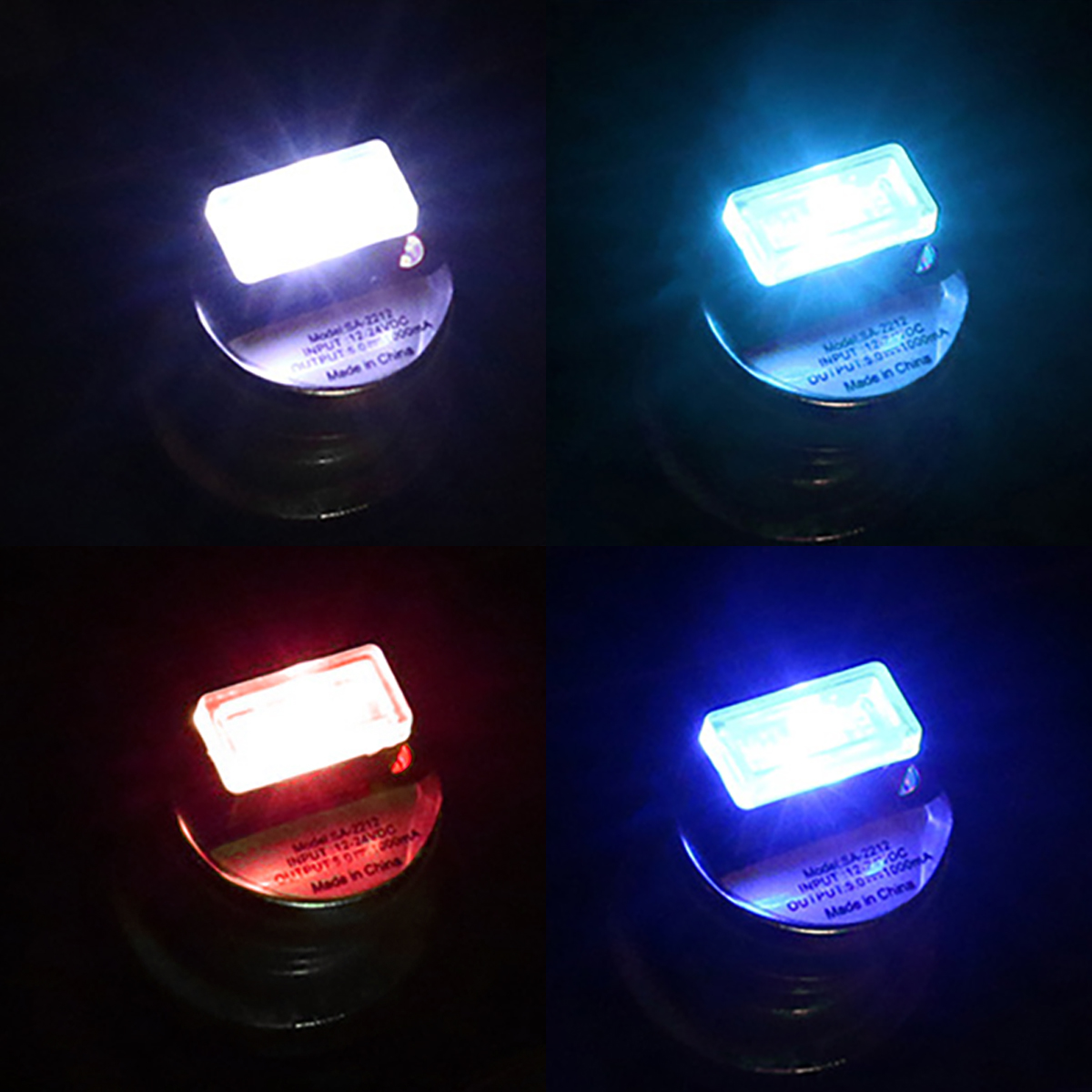 Luz LED de ambiente USB para coche, Mini lámpara LED romántica, estilo Interior de coche, luz ambiental decorativa, Universal, blanco, rojo y azul