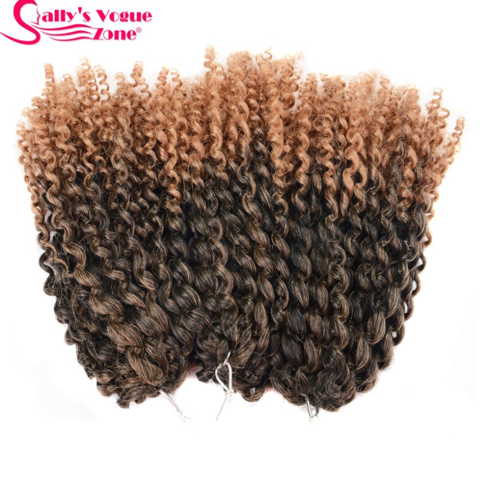 3pcs/set 8Inch Sallyhair Synthetic Marley Braids Crochet Braid Hair Ombre Black Dark Brown Jumbo Braiding Hair Extensions