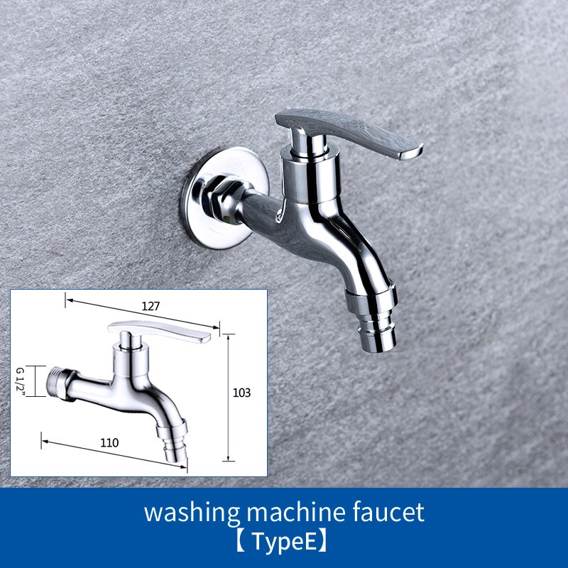 Wall Mounted Lengthen Washing Machine Tap Mop Pool Tap Garden Outdoor Water Modern Kitchen Bathroom Faucet: E Type