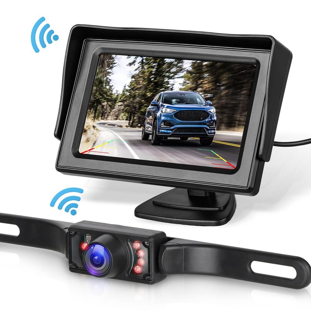 Kit de sistema de cámara de marcha atrás inalámbrica, Monitor de 4,3 pulgadas, accesorios de coche para camión, furgoneta y Camper