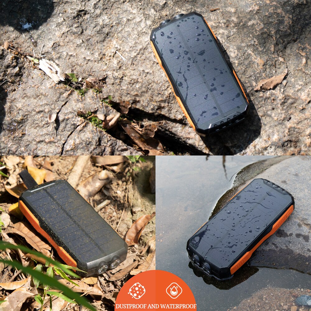 Portable Light Camping Mobile Power 25000 MA Solar Wireless Charging Pad Large Capacity Outdoor Waterproof Camping Flashlight