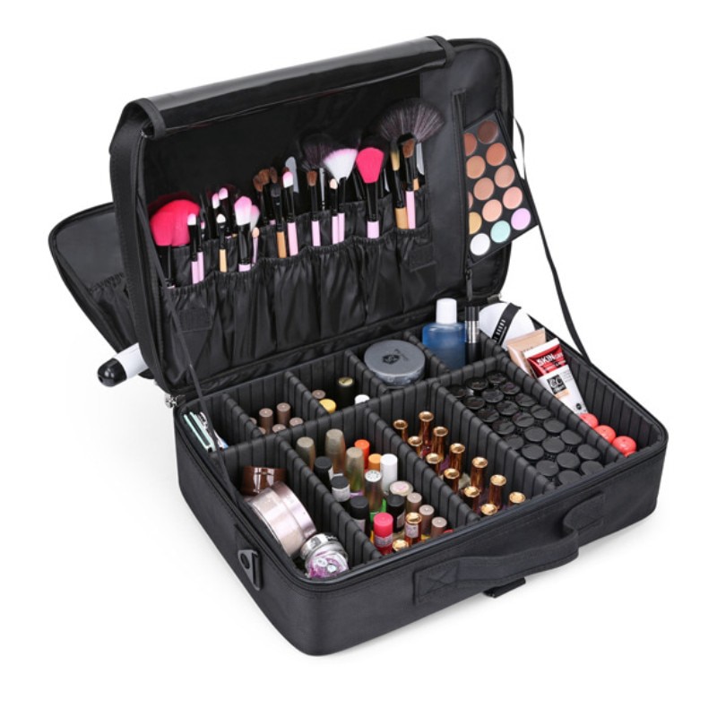 Vrouwen Professionele Koffer Makeup Box Make Up Cosmetische Bag Organizer Storage Case Rits Grote Grote Toilettas Wash Beauty Pouch