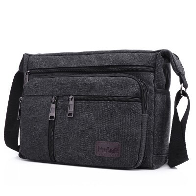 men messenger bags handbag single shoulder bag canvas material: Black big