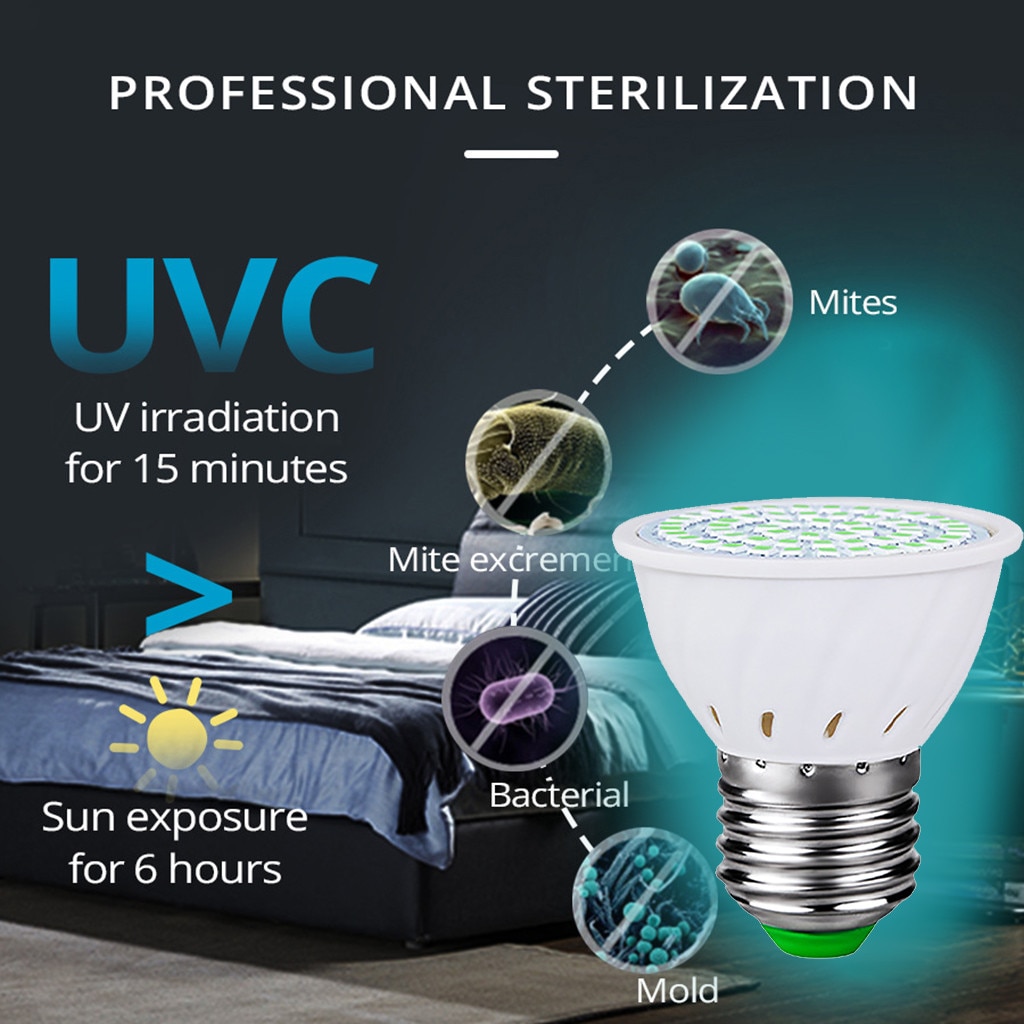 E27 Uv Desinfection Lamp Draagbare Uv Lamp E14 Led Sterilisator Lamp MR16 Led Uvc Kiemdodende Lamp GU10 Ultraviolet Licht Dropshippi