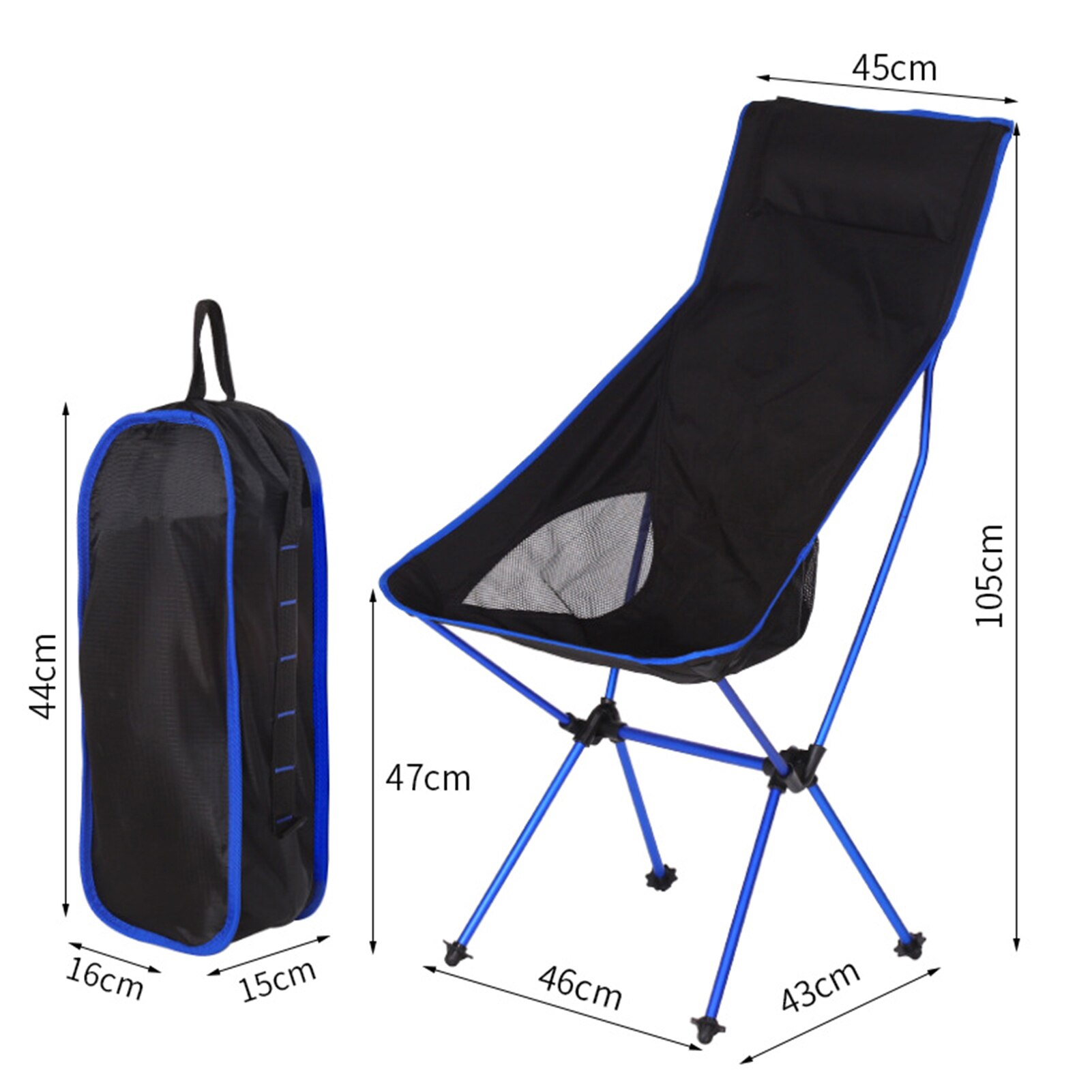 Outdoor Draagbare Klapstoel Vissen Camping Rugleuning Seat Tuinmeubelen