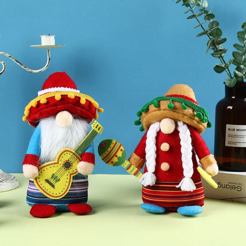 XXFA-muñeco de decoración para de carnaval, juguete de Gnomo hecho a mano, instrumento Musical ENANO