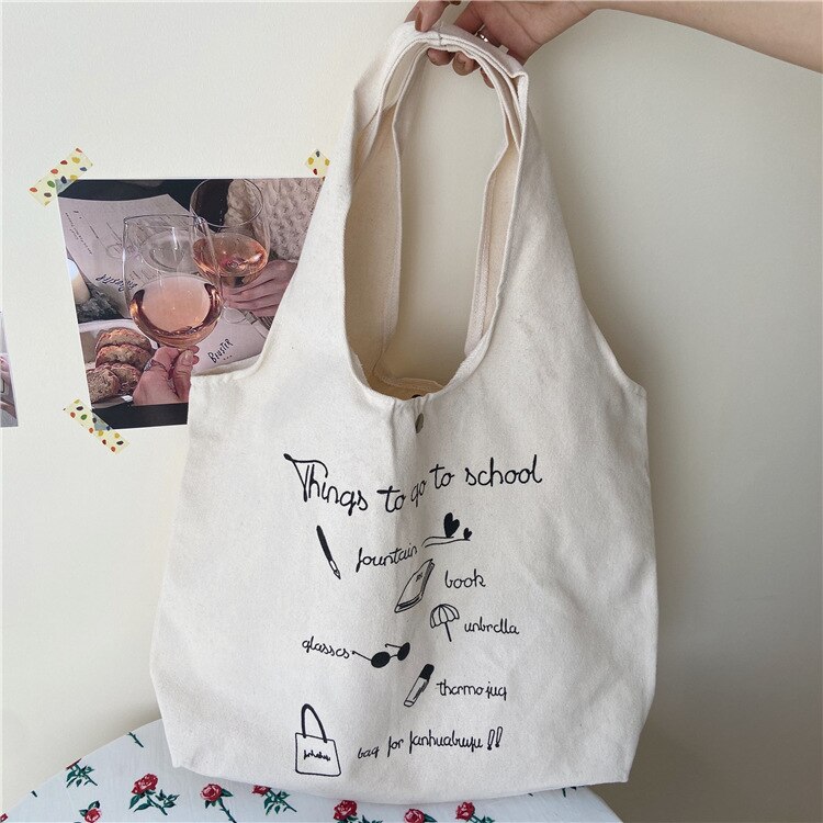 Sac de Shopping en toile solide réutilisable pour femmes, fourre-tout supplémentaire, sac d'épicerie , sac à bandoulière pour filles: WHITE