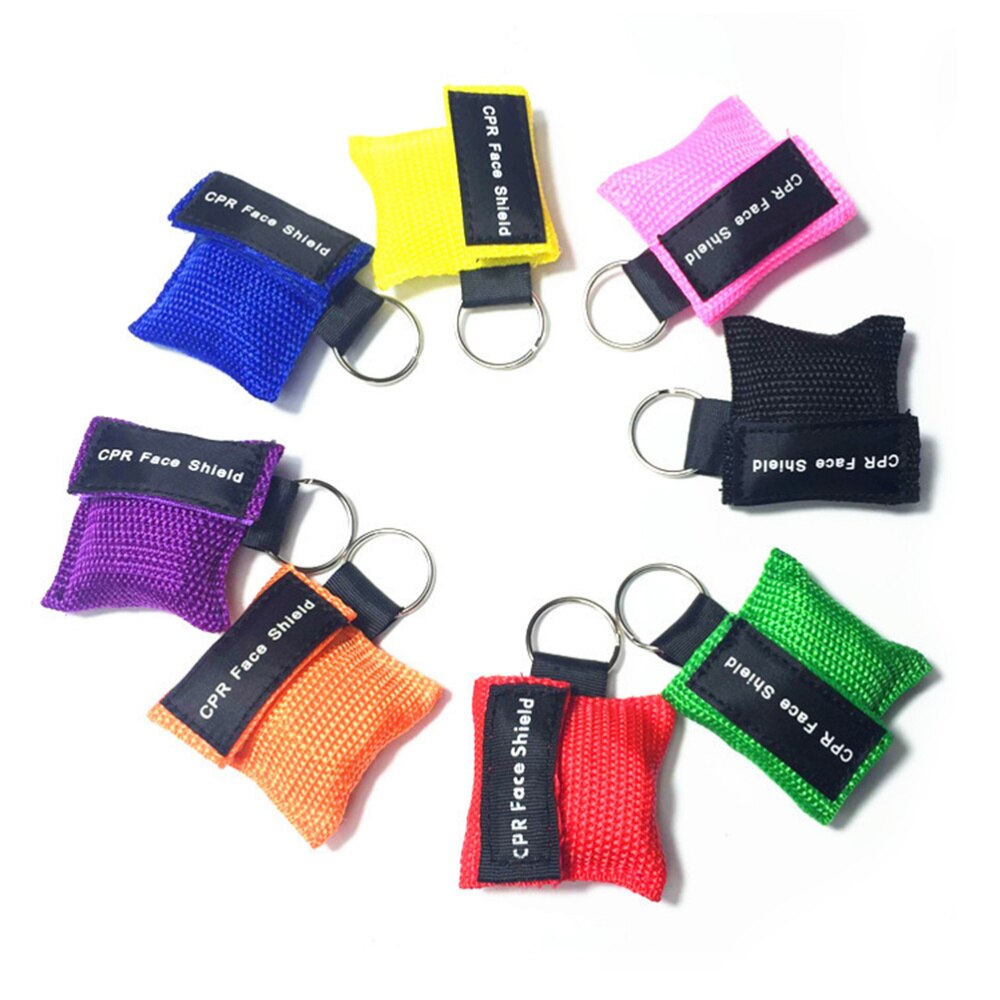 8pcs CPR Mask Resuscitation Emergency Disposable Mask Keyring for CPR Training First Aid: Default Title