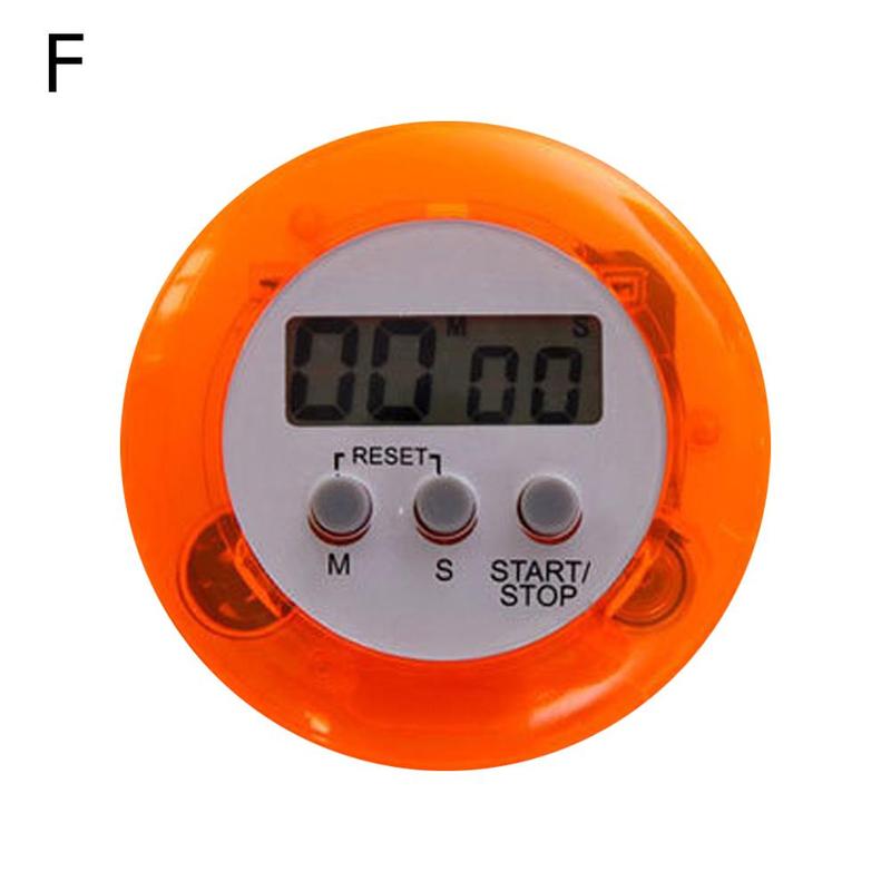 Five Kinds Of Color Circular LCD Digital Kitchen Countdown Timer Cooking Counter Reverse Timer Alarm Clock Magnetic: Orange