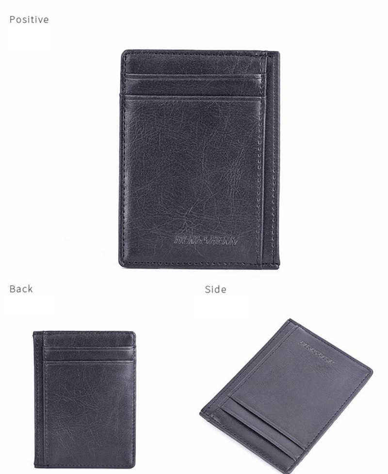 3 Colors Wallets Thin Men's Leather Multi-Card Wallet Retro Solid Color Mini Card Package Coin Purses