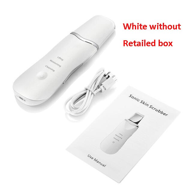 Bolígrafo limpiador Facial ultrasónico recargable, limpiador Facial, eliminación de espinillas por vibración, herramientas limpiadoras de poros exfoliantes: white without box