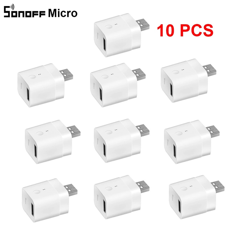 1/2/3/4/5/6/8/10 PCS SONOFF Micro - 5V Mini USB Adaptor Switch Wifi USB Power Adaptor Smart Home eWeLink APP Google Home Alexa