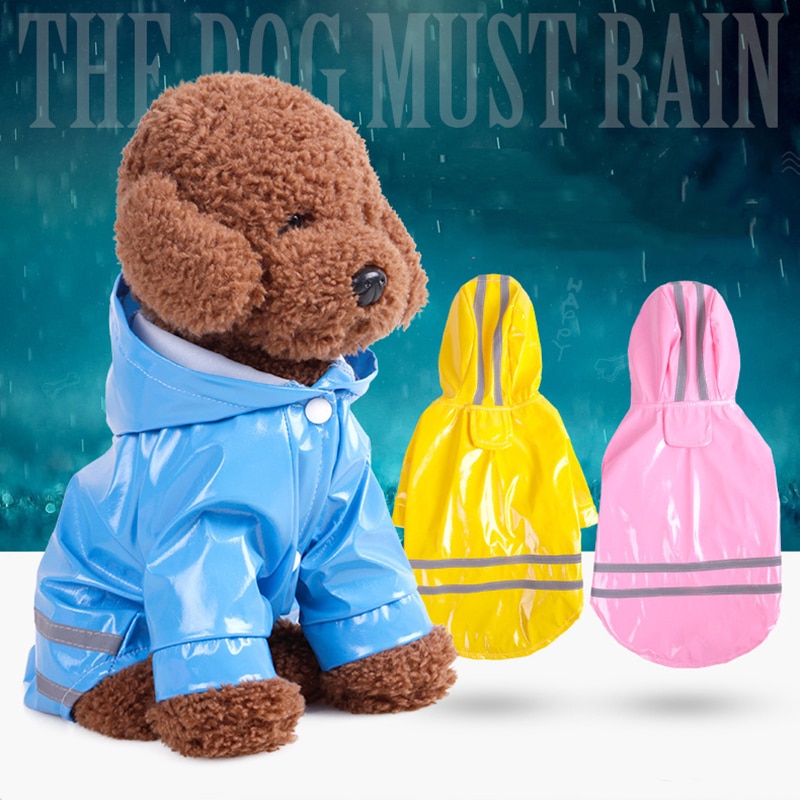 Süssigkeit Farben draussen PU Haustier Regenmantel Wasserdichte Windschutz Hunde Mantel Regenanzug Welpen Regenbekleidung Für Yorkshire Terrier Haustier Regen Getriebe