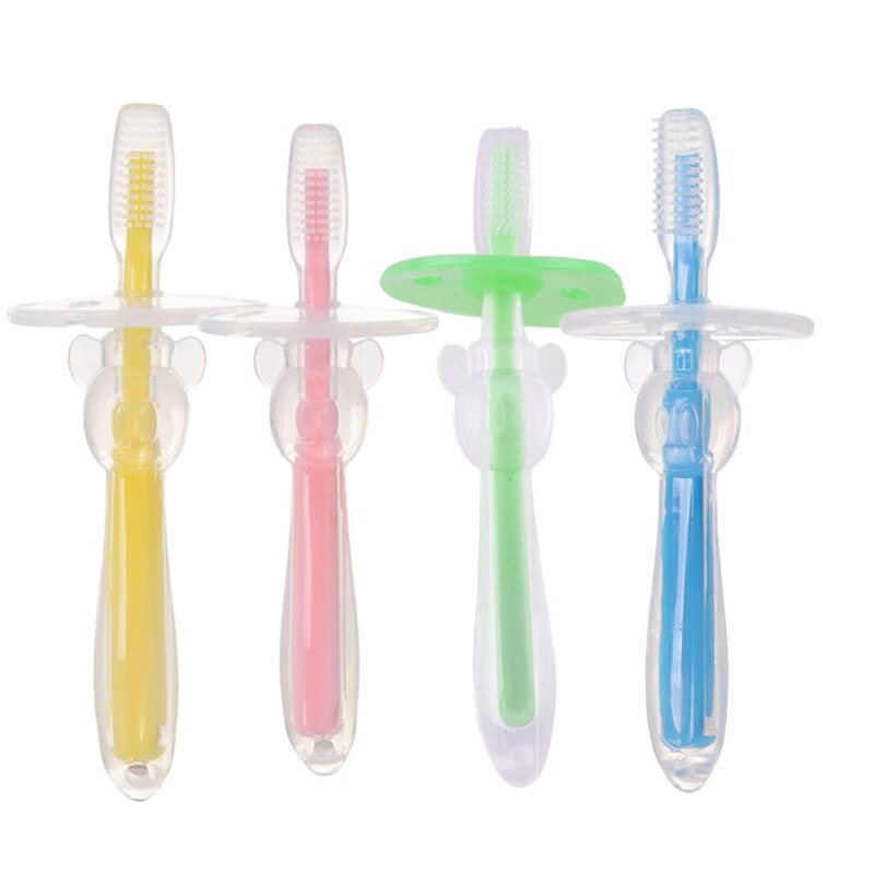 Brosse à dents en Silicone souple pour bébé | Brosse à dents à poils et dents cadulées, soins buccaux pour les soins de bébé, 1 pièce